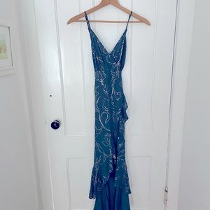 Charmed Hearts high-low floral wrap dress